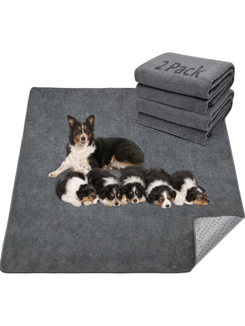 Extra Large Reusable Dog Mats - Non-Slip Washable Pee Pads, Fast Absorbent